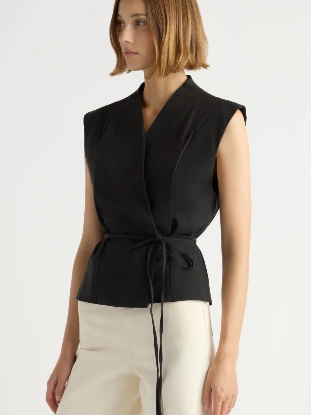 Modern Citizen Light Blue Leandra Tie-Wrap Vest in Sz S (NWT)